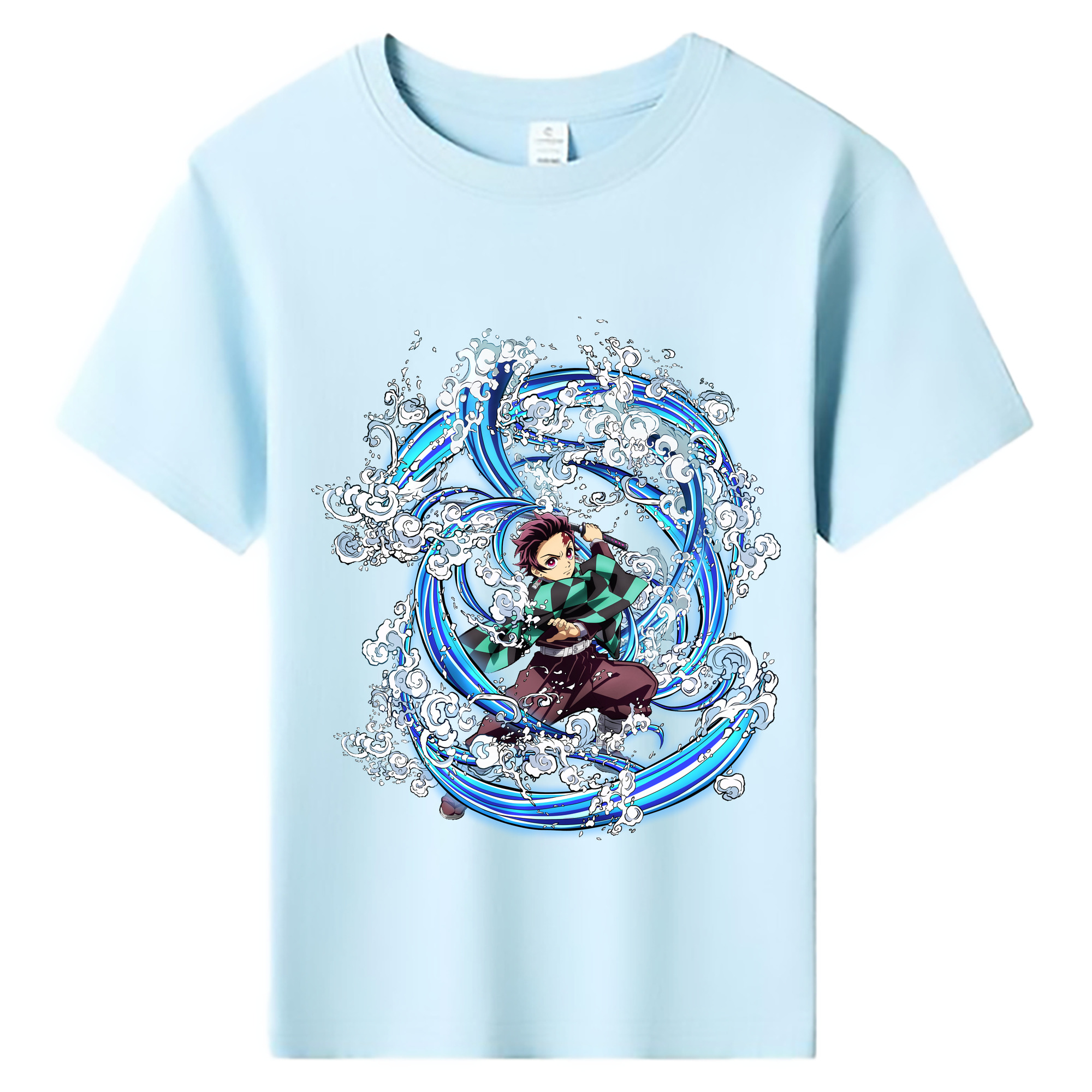 （画像用） 鬼滅の刃 竈門 炭治郎／かまど たんじろう Kamado Tanjirou 綿100％キッズTシャツ（フロントプリント）
